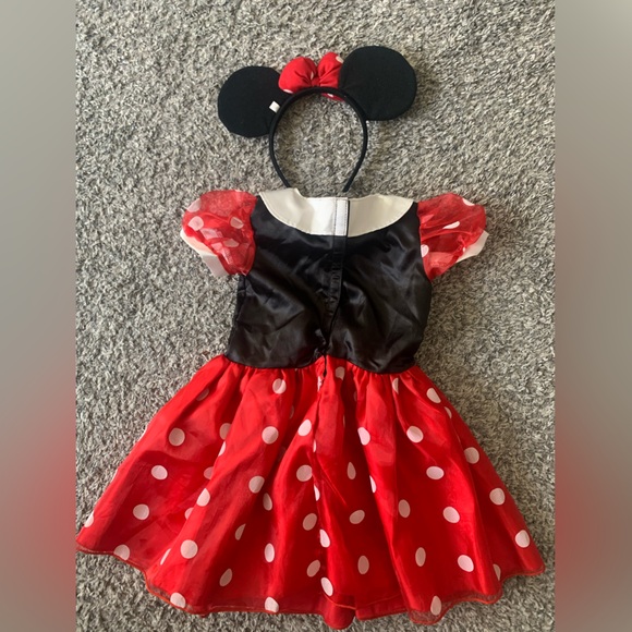 Minnie Mouse Disney Polka Dot Dress Costume with Ears 2T - Picture 3 of 3